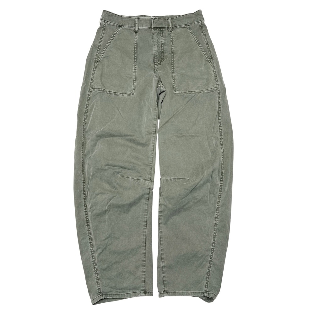 Gap Barrel Pants Womens Size 2 Army Green Olive Utility Boho Indie Casual